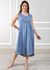 Vestido Polly Linho Italiano Azul jeans .