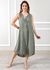 Vestido Polly Linho Italiano Verde Militar .