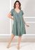 Vestido Aurora Linho Italiano Verde Militar