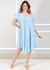 Vestido Aurora Linho Italiano Azul Bebe
