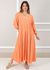Vestido Regina Linho Italiano Pêssego