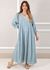 Vestido Regina Linho Italiano Azul Bebe