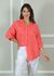 Camisa Clássica Linho Italiano Coral