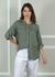 Camisa Clássica Linho Italiano Verde Militar