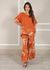 Conjunto Eva Linho Italiano Terracota