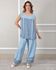 Conjunto Cora Linho Italiano Azul Hortência