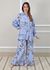 Conjunto Angela Linho Italiano Azul Hortência