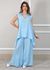 Vestido Elisa Linho Italiano Azul Hortênsia .