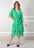 Vestido Stella Seda Italiana Verde Bandeira .