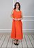 Vestido Eliane Linho Italiano Laranja