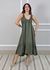 Vestido Barbara Linho Italiano Verde Militar 