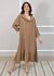 Vestido Leticia Linho Italiano Caramelo .