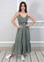 Vestido Francesca Linho Italiano Verde Militar