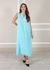 Vestido Luana Linho Italiano Azul Turquesa