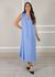 Vestido Luana Linho Italiano Azul Hortênsia