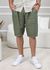 Bermuda Masculina Benício Linho Italiano Verde Militar