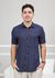 Camisa Masculina Manga Curta Davi - Linho Italiano Marinho