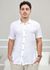 Camisa Masculina Manga Curta Davi - Linho Italiano Branca