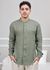 Camisa Masculina Enrico Linho Italiano Verde Militar
