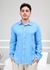 Camisa Masculina Manga Longa Samuel - Linho Italiano Azul Hortênsia