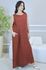 VESTIDO NELLY COM CARDIGAN NELLY TERRA COTA