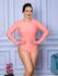 Body Feminino Manga Longa Fechada Rosa