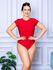 Body Feminino Manga Curta Vermelho
