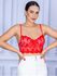 Top Cropped Rendinha Alcinha Vermelho