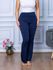 Calça Flare Feminina Boca De Sino Bailarina Cintura Alta Azul Marinho