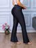 Calça Flare Feminina Boca De Sino Bailarina Cintura Alta Preto