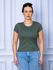 Camiseta Canelada Básica Verde Militar