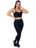 Conjunto de Academia Calça Legging 3D Cós Cruzado + Top Alça Preto