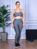 Conjunto Calça Legguing e Top Alça Costa Aberta Cinza Mescla