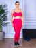 Conjunto Calça Legguing e Top Alça Costa Aberta Rosa Pink