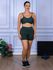 Conjunto Shorts e Top Alça Costa Aberta Suplex Verde Militar