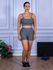 Conjunto Shorts e Top Alça Suplex Cinza Mescla