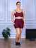 Conjunto Shorts com Bolso e Top Alça Costa Aberta Suplex Bordo