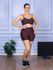 Conjunto Shorts com Bolso e Top Alça Costa Aberta Suplex Marrom