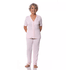 PIJAMA AMERICANO LONGO LIGANETE - ROSA DELICATI