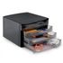 Gaveteiro Organizador de Escritório 4 Gavetas Home Office - Preto / Fumê