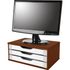 Gaveteiro de Mesa Suporte para Monitor 3 Gavetas Madeira MDF - Tabaco/Branco