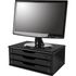 Gaveteiro de Mesa Suporte para Monitor 3 Gavetas Madeira MDF - Preto Black Piano