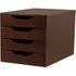 Gaveteiro De Mesa Easy Box 4 Gavetas Madeira - Tabaco