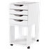 Gaveteiro De Mesa Easy Box 4 Gavetas Madeira com Base - Branco