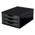 Gaveteiro de Mesa 3 Gavetas Madeira Mdf - Preto Black Piano