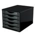 Gaveteiro de Mesa 5 Gavetas Madeira MDF - Preto Black Piano