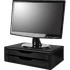 Suporte para Monitor Gaveteiro de Mesa 2 Gavetas Madeira - Preto Black Piano