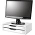 Suporte para Monitor Gaveteiro de Mesa 2 Gavetas Madeira - Branco/Branco