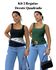 Kit Blusa Decote Quadrado (preta e verde)