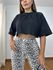 T-Shirt Cropped Gola Preta